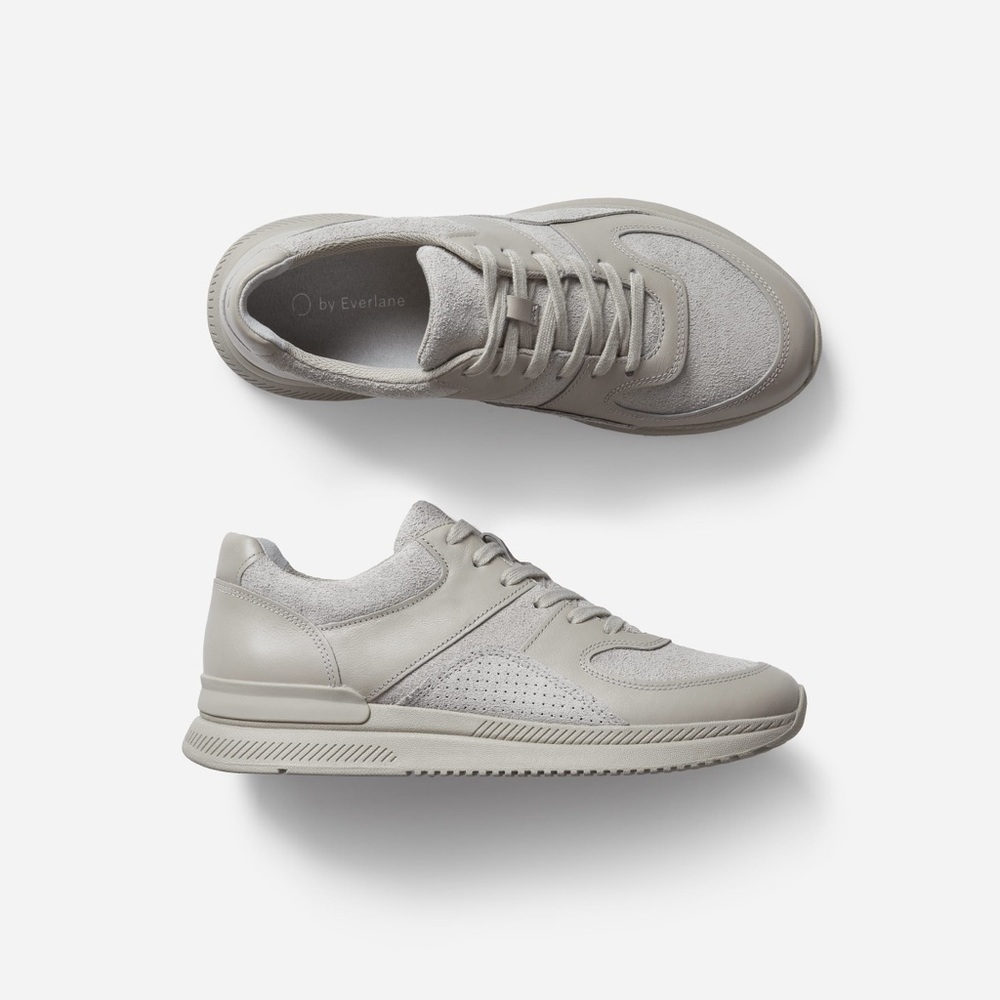 Everlane ‘The Trainer’ Grey Leather Sneakers